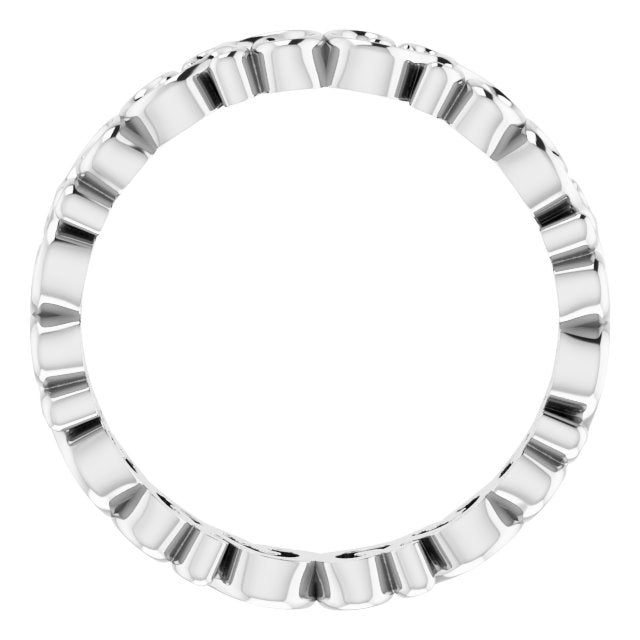 14K White Open Scroll Pattern Band Size 7