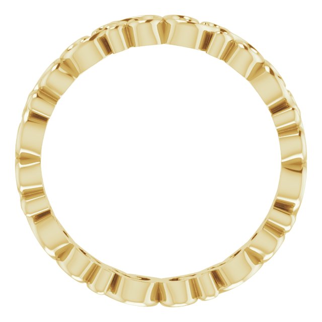 14K Yellow Open Scroll Pattern Band Size 7