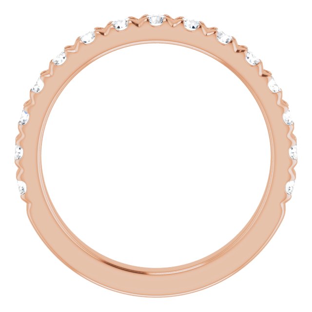 14k Rose 9/10 Ctw Natural Diamond French-set Matching Band