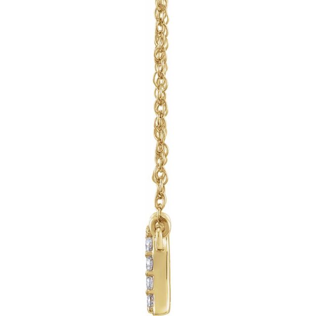 14K Yellow 1/8 CTW Natural Diamond Lowercase Initial A 16' Necklace
