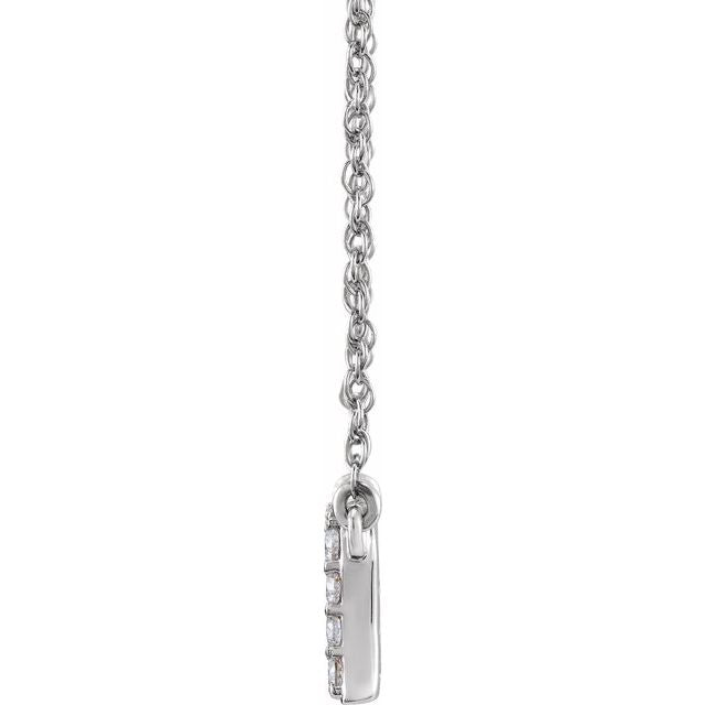 14K White 1/8 CTW Natural Diamond Lowercase Initial A 16' Necklace