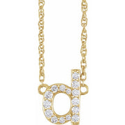 14K Yellow 1/8 CTW Natural Diamond Lowercase Initial D 16' Necklace