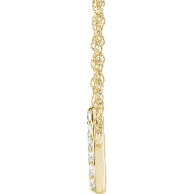 14K Yellow 1/8 CTW Natural Diamond Lowercase Initial D 16' Necklace