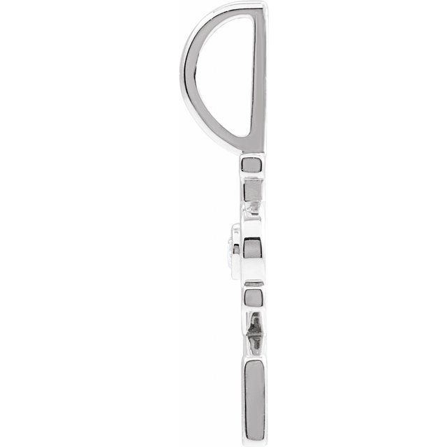 14K White .03 CT Natural Diamond Love Charm/Pendant