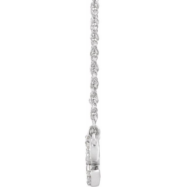 14K White .08 CTW Natural Diamond Lowercase Initial E 16' Necklace