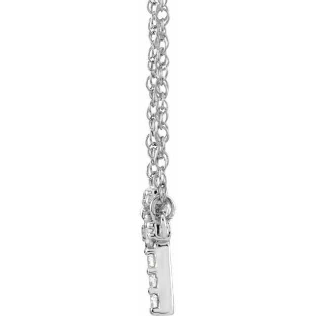 14K White 1/6 CTW Natural Diamond Lowercase Initial G 16' Necklace