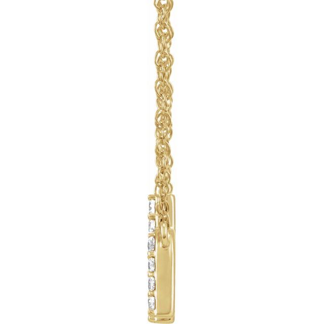 14K Yellow 1/8 CTW Natural Diamond Lowercase Initial H 16' Necklace