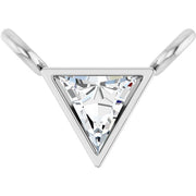 14K White .06 CT Natural Diamond Bezel-Set Necklace Center