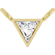 14K Yellow .06 CT Natural Diamond Bezel-Set Necklace Center