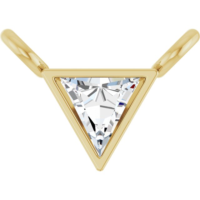 14K Yellow .06 CT Natural Diamond Bezel-Set Necklace Center
