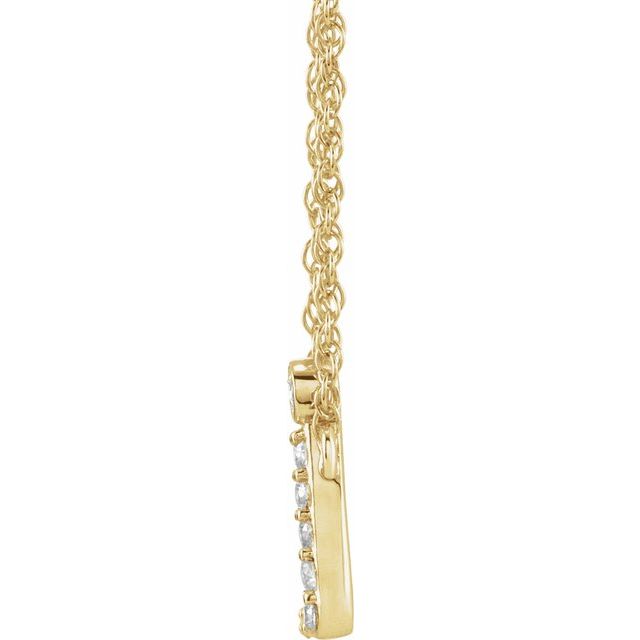 14K Yellow .06 CTW Natural Diamond Lowercase Initial J 16' Necklace