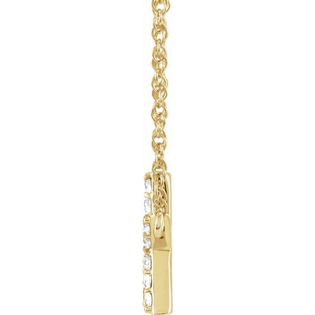 14K Yellow 1/8 CTW Natural Diamond Lowercase Initial K 16' Necklace