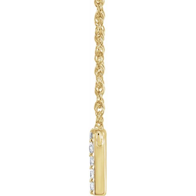 14K Yellow 1/10 CTW Natural Diamond Lowercase Initial N 16' Necklace