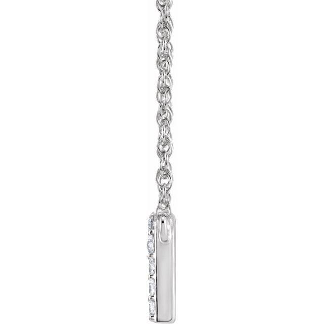 14K White 1/10 CTW Natural Diamond Lowercase Initial N 16' Necklace