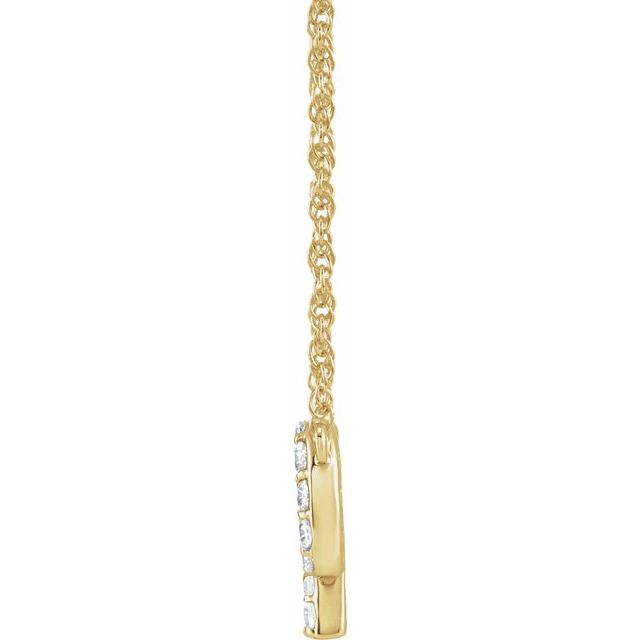 14K Yellow 1/8 CTW Natural Diamond Lowercase Initial P 16' Necklace