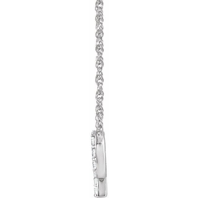 14K White 1/8 CTW Natural Diamond Lowercase Initial P 16' Necklace