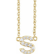 14K Yellow 1/10 CTW Natural Diamond Lowercase Initial S 16' Necklace