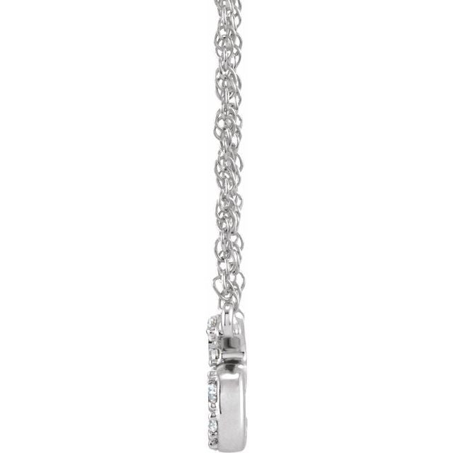 14K White 1/10 CTW Natural Diamond Lowercase Initial S 16' Necklace