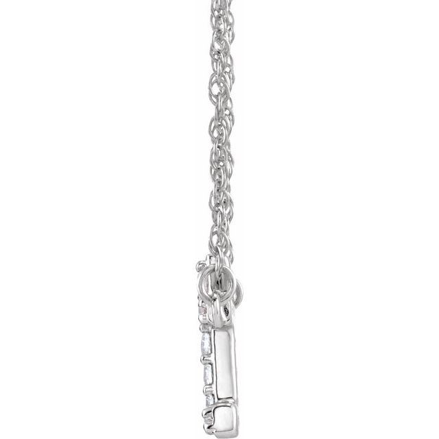 14K White .08 CTW Natural Diamond Lowercase Initial T 16' Necklace