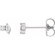 14K White .08 CTW Natural Diamond Earrings