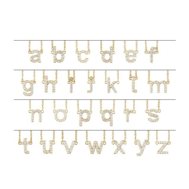 14K White 1/6 CTW Natural Diamond Lowercase Initial L 16' Necklace
