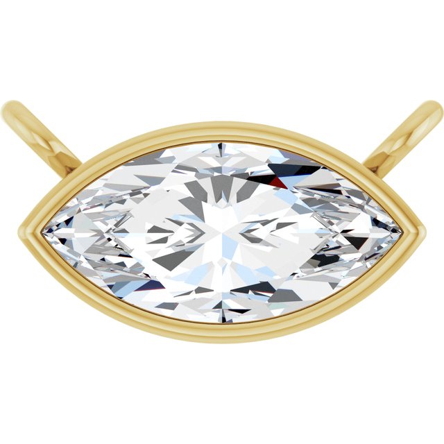 14K Yellow 1/2 CT Lab-Grown Diamond Necklace Center