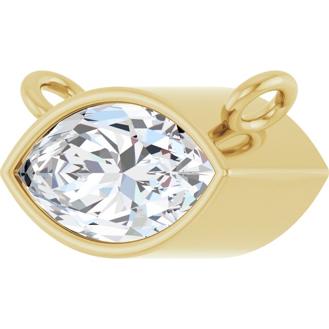 14K Yellow 1/2 CT Lab-Grown Diamond Necklace Center