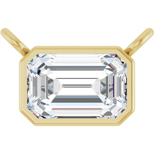 14K Yellow 5/8 CT Lab-Grown Diamond Necklace Center