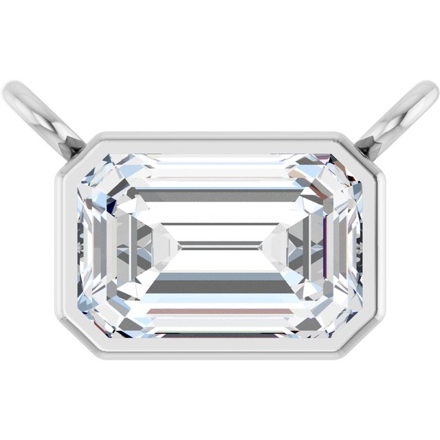 14K White 5/8 CT Lab-Grown Diamond Necklace Center