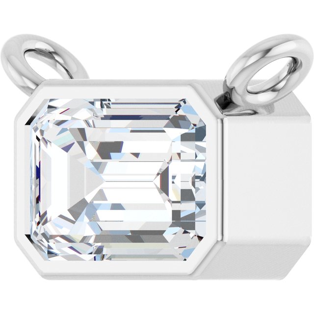 14K White 5/8 CT Lab-Grown Diamond Necklace Center