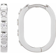 14K White 1/10 CTW Natural Diamond 14 mm Hoop Earrings