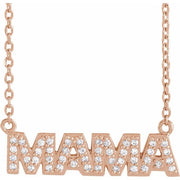 14K Rose 1/10 Natural Diamond 'Mama' 18' Necklace