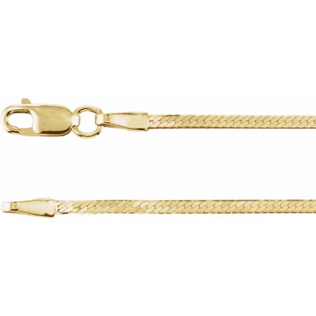 14K Yellow 1.6 mm Herringbone 7' Chain