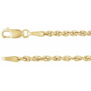 14K Yellow 2 mm Hollow Rope 16' Chain