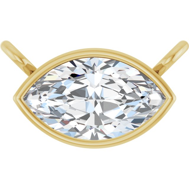 14K Yellow 1/3 CT Lab-Grown Diamond Necklace Center