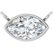 14K White 1/3 CT Lab-Grown Diamond Necklace Center