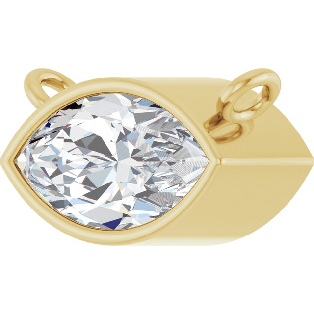 14K Yellow 3/4 CT Lab-Grown Diamond Necklace Center