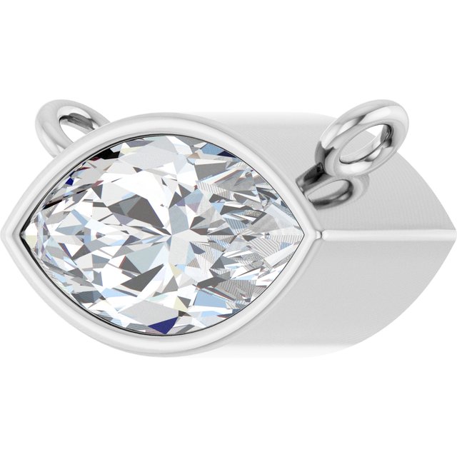 14K White 3/4 CT Lab-Grown Diamond Necklace Center