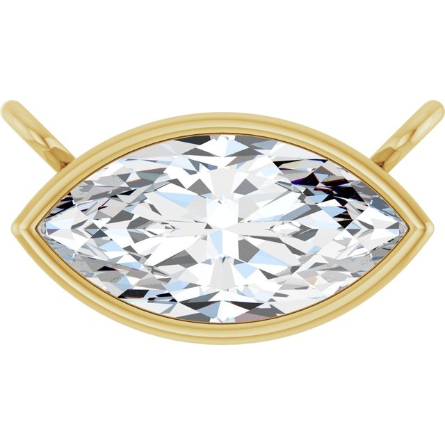 14K Yellow 3/4 CT Lab-Grown Diamond Necklace Center