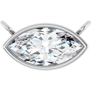 14K White 3/4 CT Lab-Grown Diamond Necklace Center