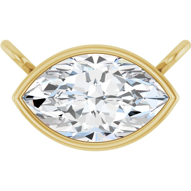 14K Yellow 3/8 CT Lab-Grown Diamond Necklace Center