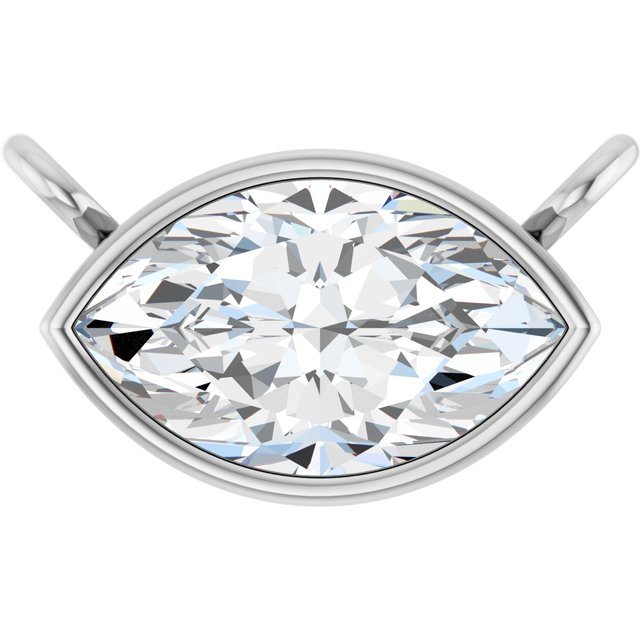 14K White 3/8 CT Lab-Grown Diamond Necklace Center