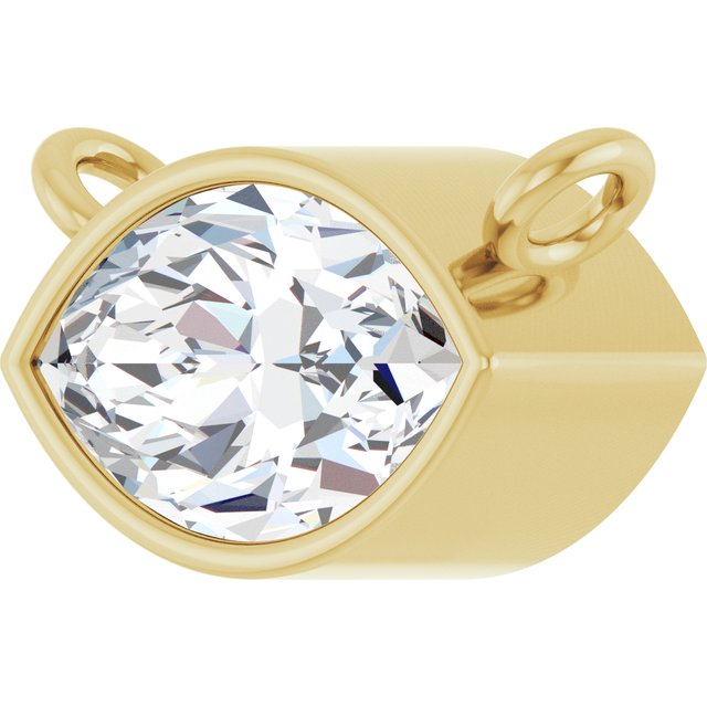 14K Yellow 3/8 CT Lab-Grown Diamond Necklace Center