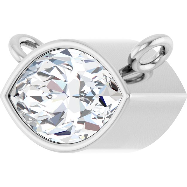 14K White 3/8 CT Lab-Grown Diamond Necklace Center