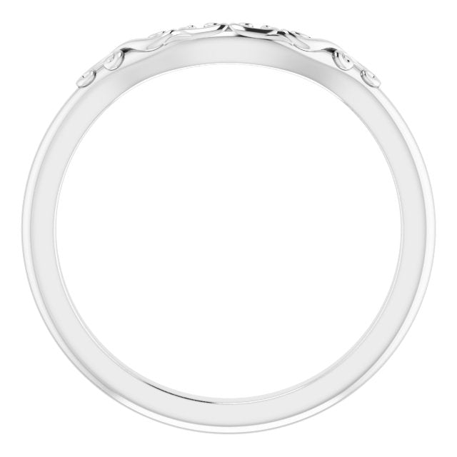 14K White Band for 8x6 mm Pear Ring