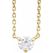 14K Yellow 1/5 CTW Natural Diamond Solitaire 16-18' Necklace