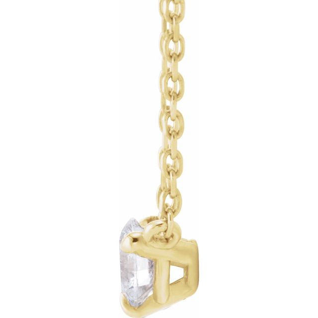 14K Yellow 1/5 CTW Natural Diamond Solitaire 16-18' Necklace