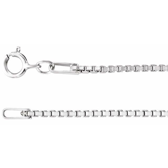 Sterling Silver 1.3 Mm Diamond-cut Box 16' Chain