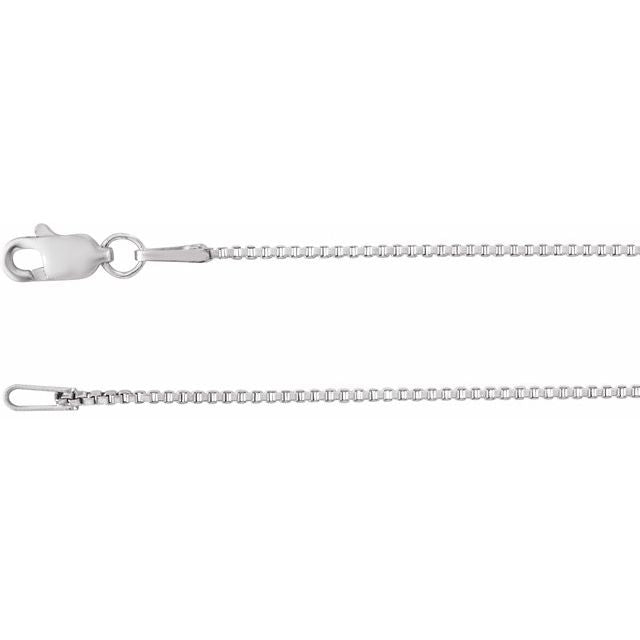 Rhodium-Plated Sterling Silver 1 mm Box 24' Chain