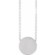 14k White 10 Mm Engravable Disc 16-18' Necklace
